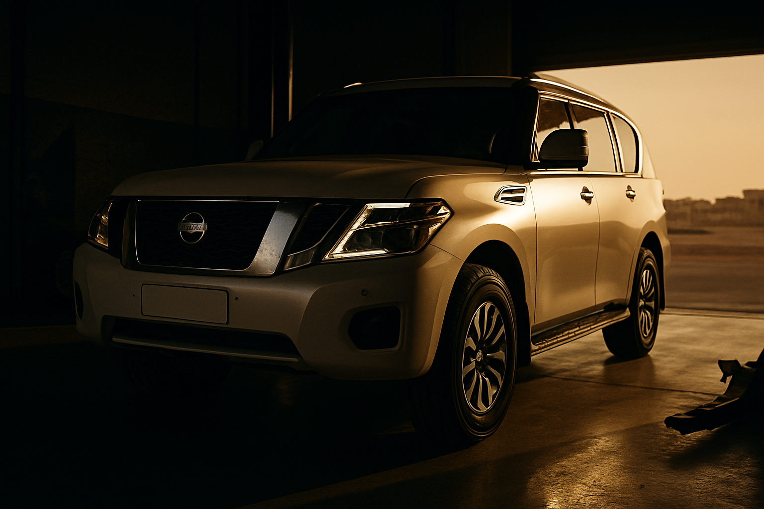Illustration for this article: a large SUV in a workshop or desert setting. Not a photograph of a customer's vehicle.