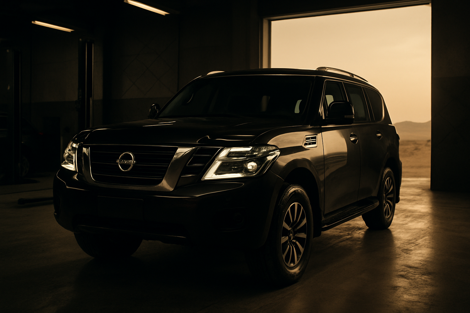 Illustration for this article: a large SUV in a workshop or desert setting. Not a photograph of a customer's vehicle.