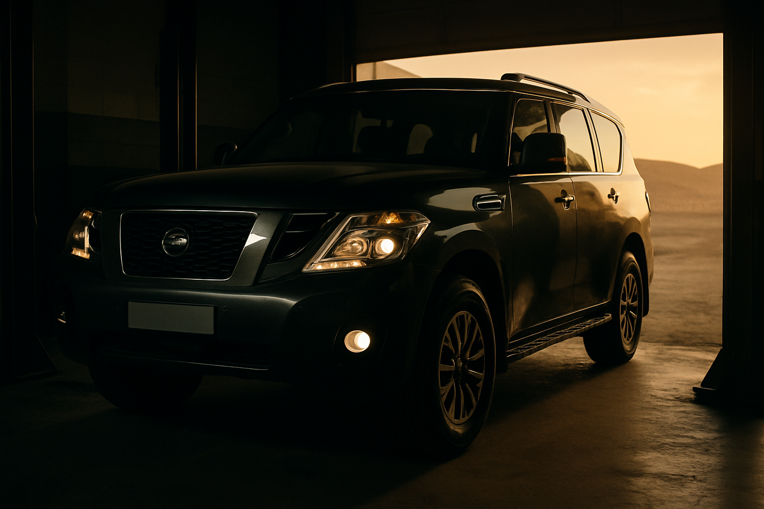 Illustration for this article: a large SUV in a workshop or desert setting. Not a photograph of a customer's vehicle.