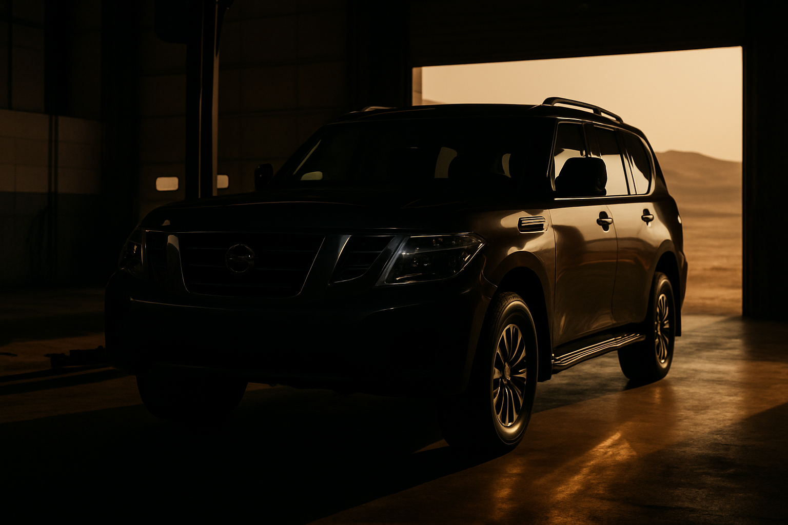 Illustration for this article: a large SUV in a workshop or desert setting. Not a photograph of a customer's vehicle.
